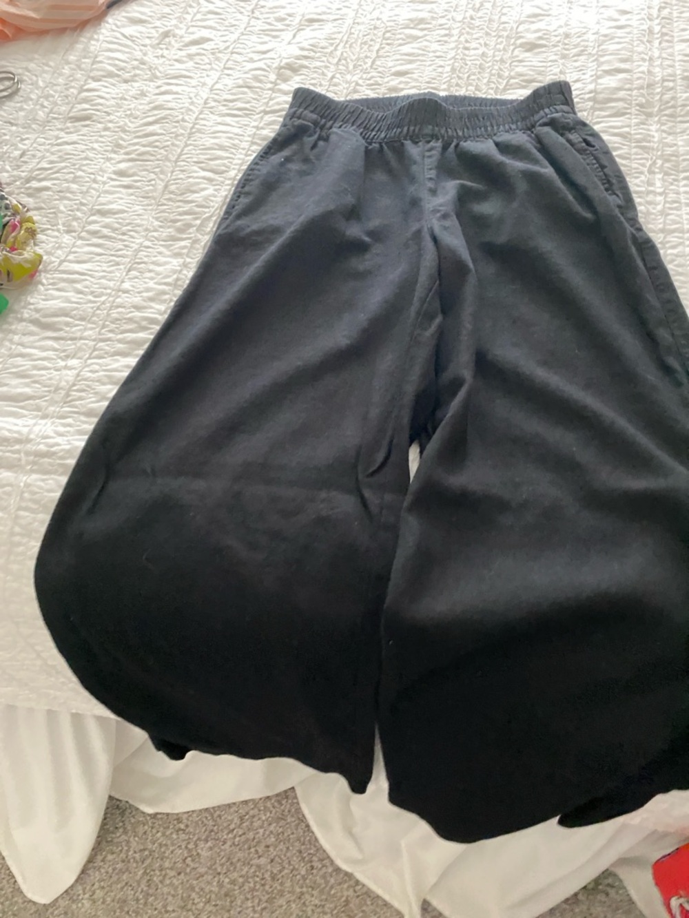 Old Navy Black Wide-Leg Linen Pants